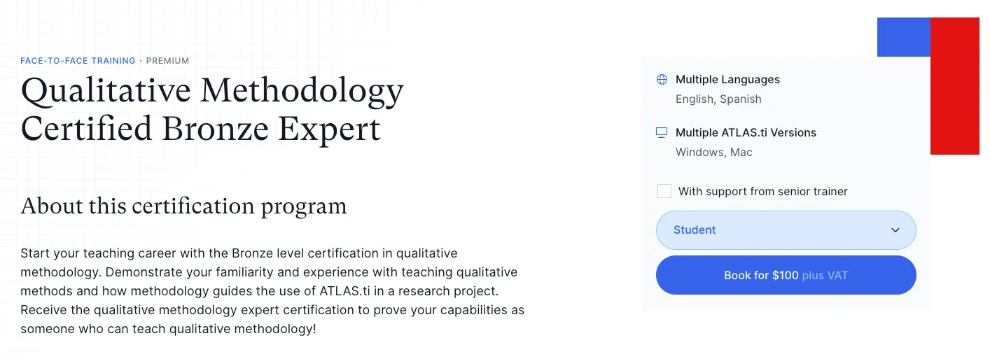 ATLAS.ti training resources interface