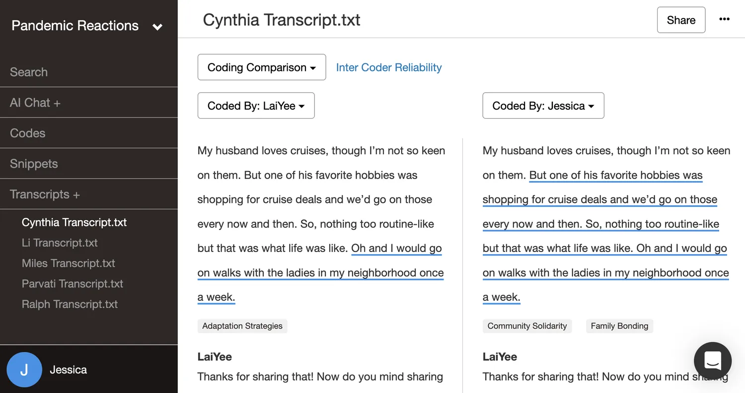 Coding comparison