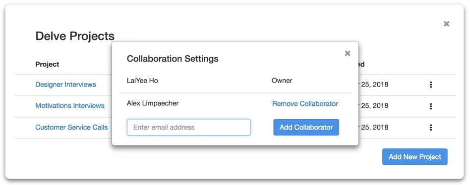 Delve collaboration interface
