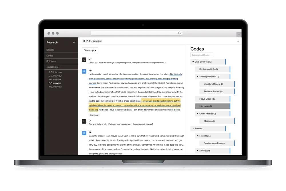 Delve qualitative tool collaboration