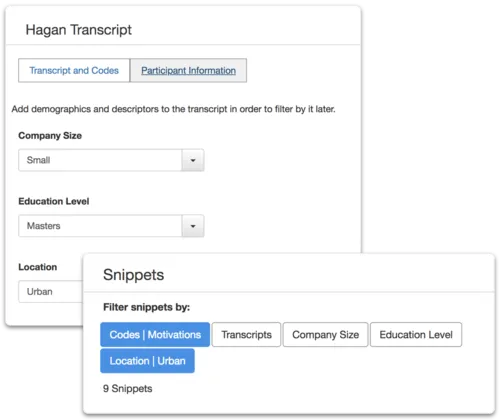 Assigning demographic descriptors to transcripts