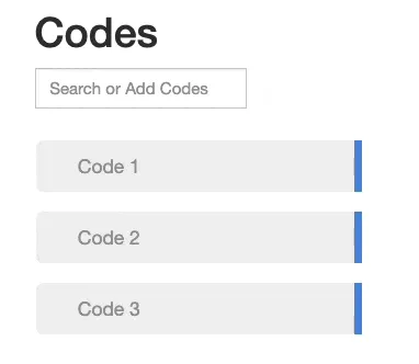 Nested codes view