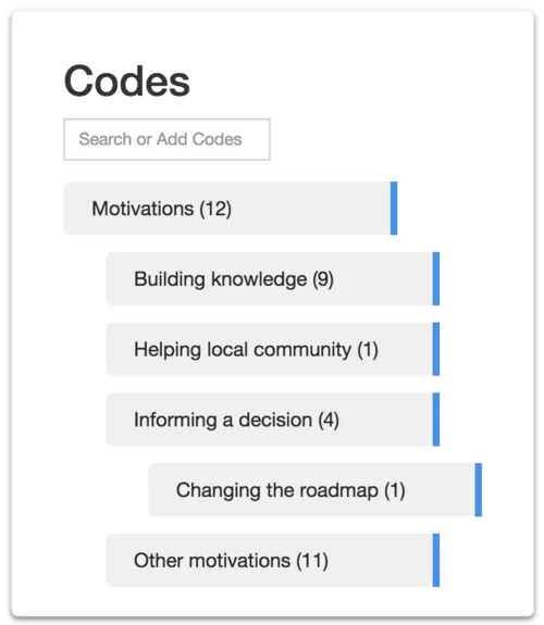 Nested codes in Delve