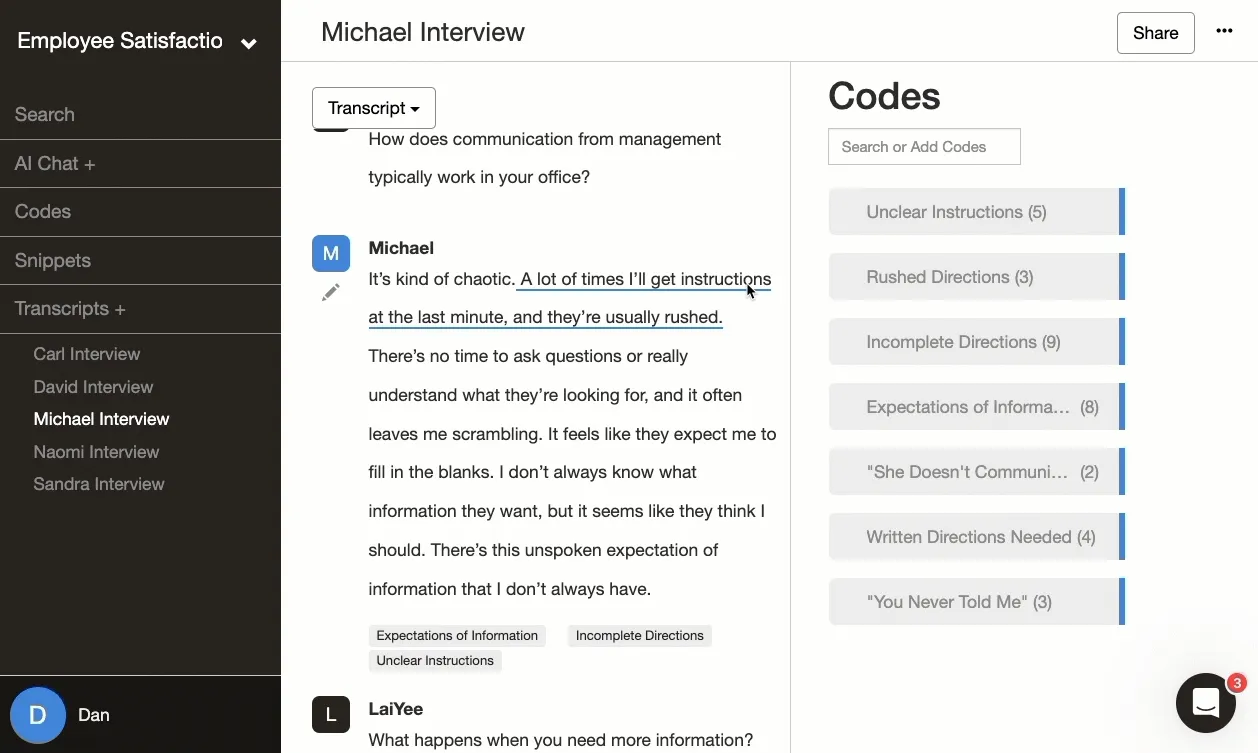 Pattern coding interface