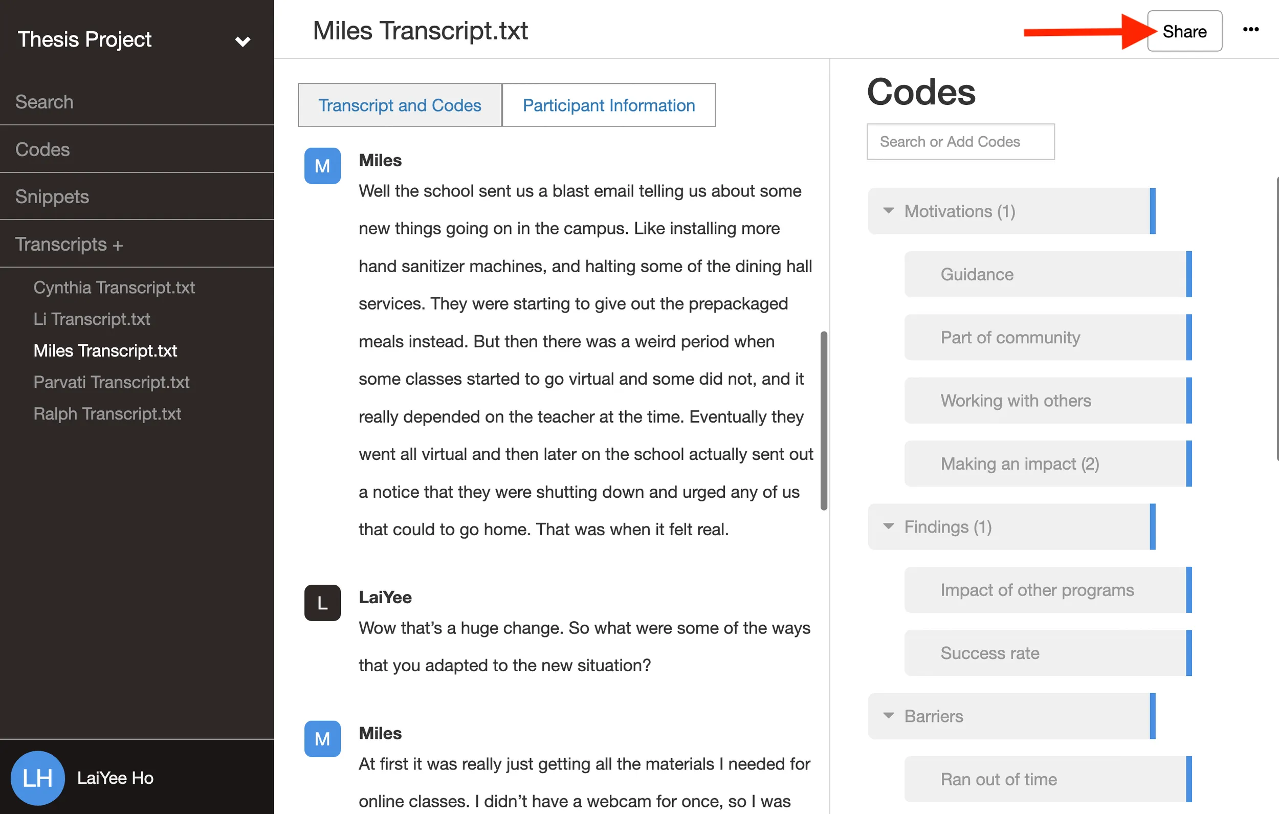 Sharing a project with collaborators in Delve