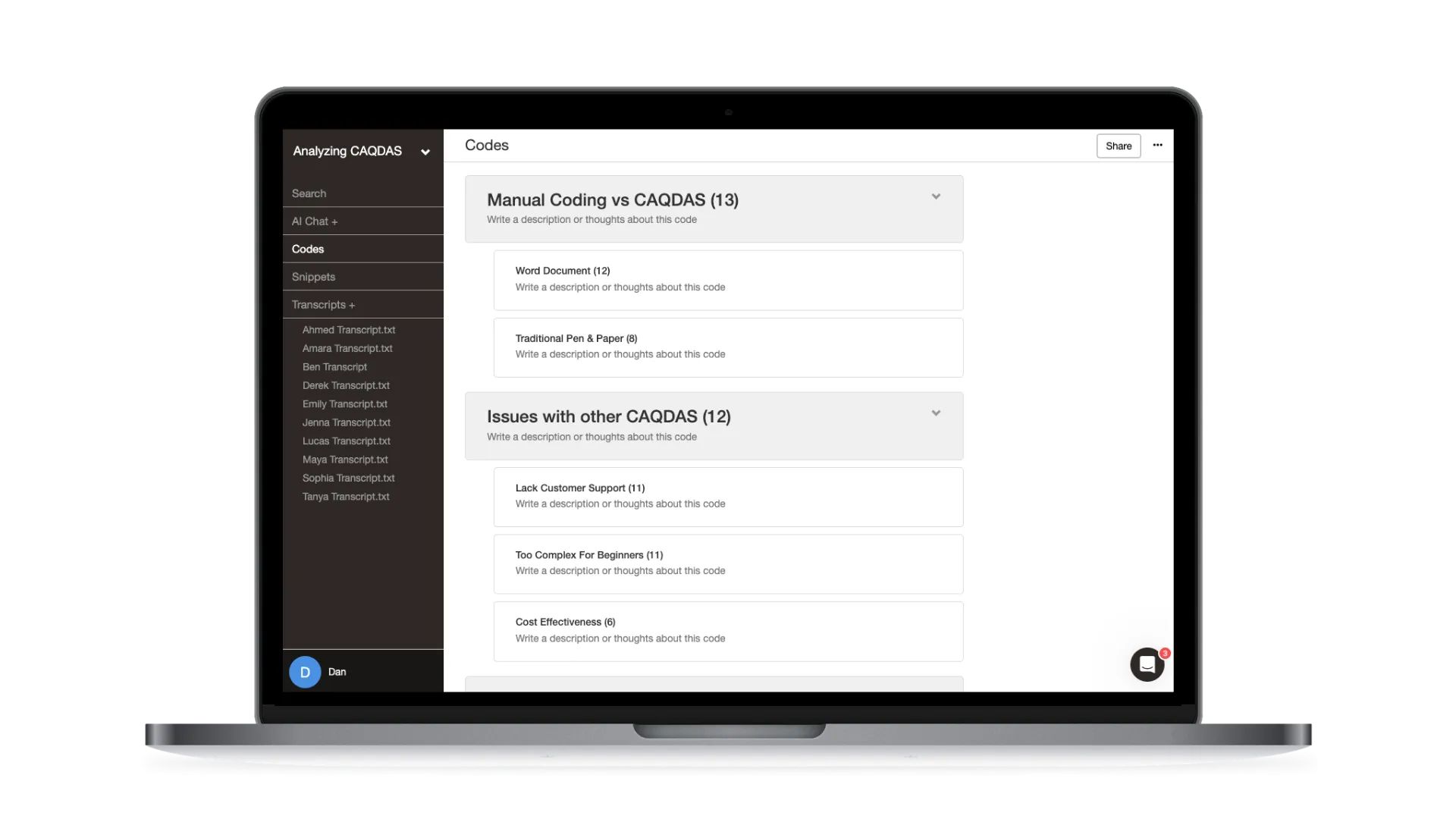 Structural coding in Delve