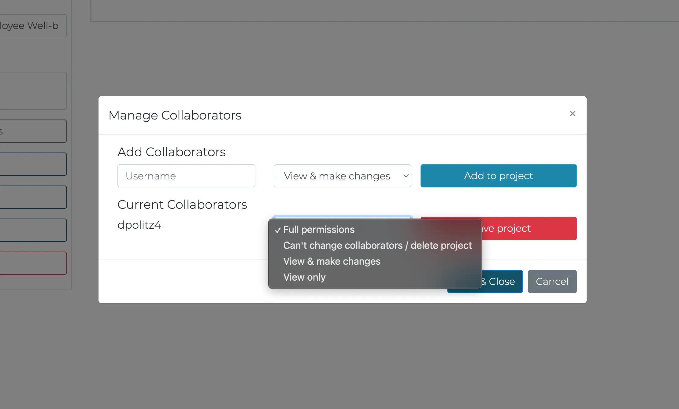 Taguette collaboration screen