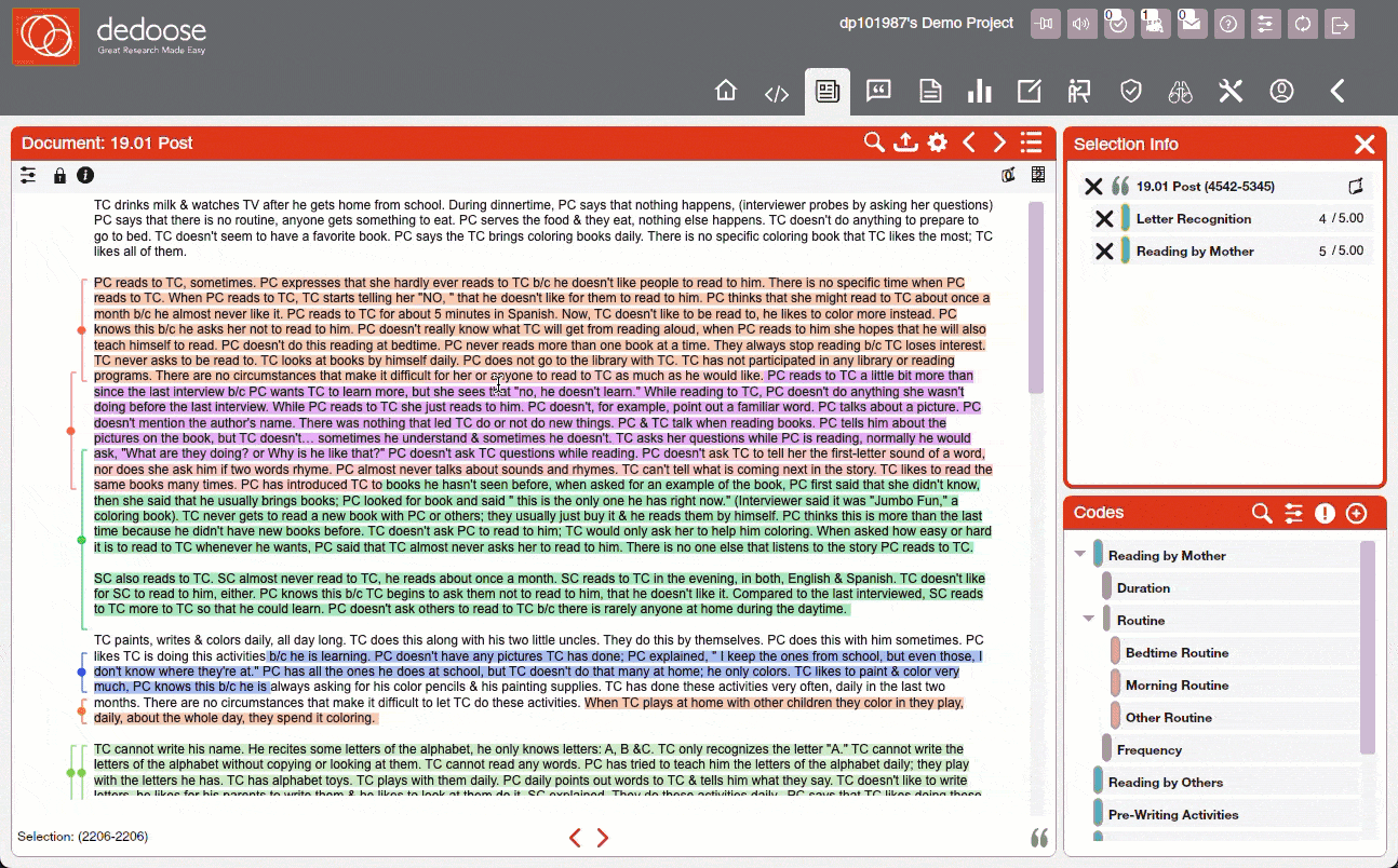 Adding a code in Dedoose