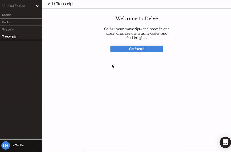 Importing transcripts into Delve