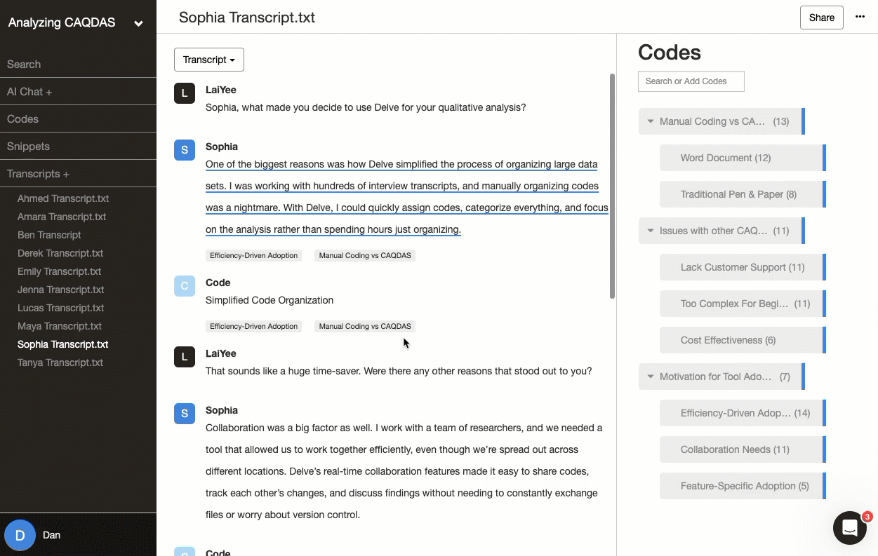 Delve structural coding demo